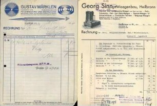 Rechnungen, Briefbögen, Postkarten u. ä. von Heilbronner Firmen mit typografischer Gestaltung Anfangsbuchstabe L - S