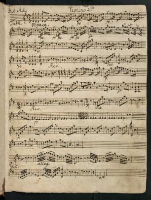 1-15, D. 1. Adv. Violino II. - D. 4. Adv. Violino II.; F. Nat. Chr. Violino II. - F. Steph.