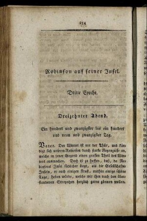 Robinson auf seiner Insel. Dritte Epoche.