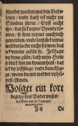 Volget ein kort begryp des Vader unses ...