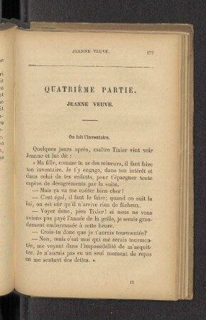 Quartième Partie. Jeanne veuve.