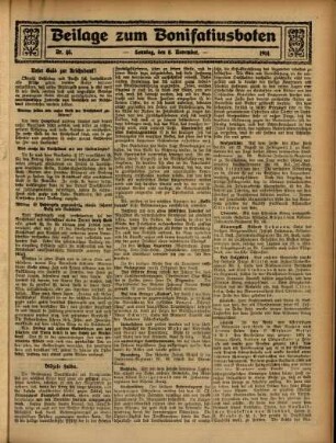 Ausgabe vom Sonntag, den 08. November 1914.