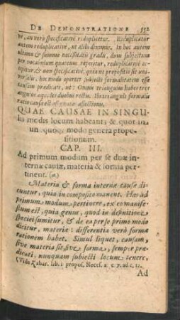 Quae Causae In Singulis modis locum habeant ... Cap. III.