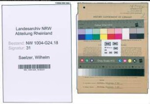 Entnazifizierung Wilhelm Saelzer , geb. 18.10.1899 (Vertreter)