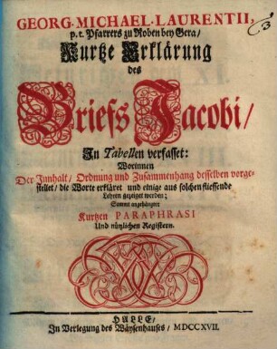 Kurtze Erklärung des Briefs Jacobi