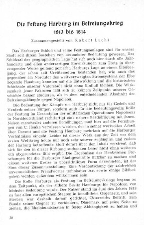 Die Festung Harburg im Befreiungskrieg 1813 bis 1814