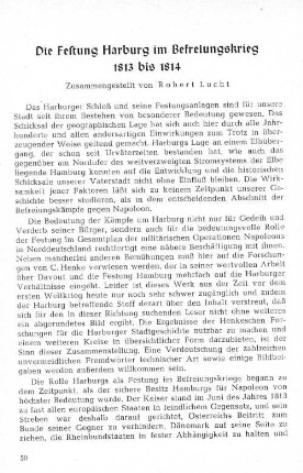 Die Festung Harburg im Befreiungskrieg 1813 bis 1814