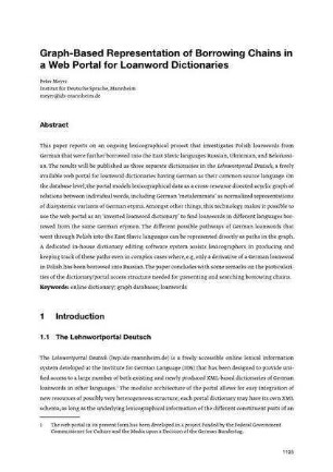 Graph-based representation of borrowing chains in a web portal for loanword dictionaries