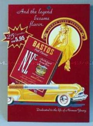 Werbeschild für "Bastos"-Zigaretten