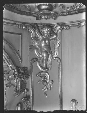 Potsdam, Neues Palais, Oberes Fürstenquartier, Oberes Konzertzimmer, R.:260, Ornament der Südwestecke.