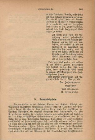 IV. Immediatgesuche.