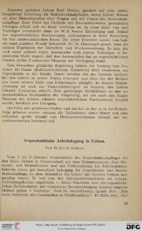 Neue Folge 2: Urgeschichtliche Arbeitstagung in Uelzen