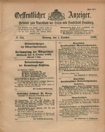 1. October-31. December 1899 = No. 231-306