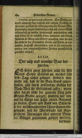 XXXIX. Der nütz und unnütze Bau der Fürsten