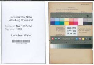 Entnazifizierung Walter Juerschke , geb. 24.05.1901 (Rektor)
