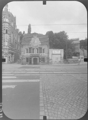 Dresden-Loschwitz, Körnerplatz 3. Ehem. Restaurant "Bräustüb'l" (1882). Straßenfront