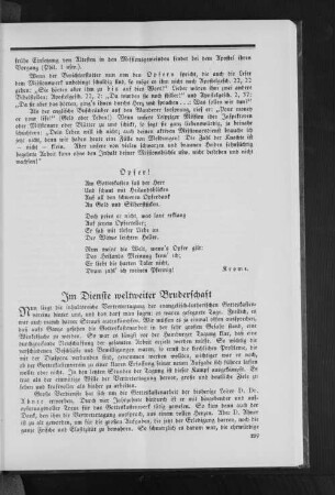 Im Dienste weltweiter Bruderschaft