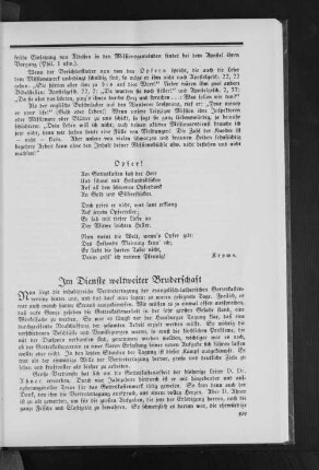 Im Dienste weltweiter Bruderschaft