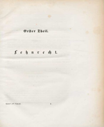 Erster Theil. Lehnrecht