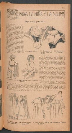 Ropa blanca para niñas : Para la niña y la mujer