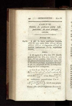 Caput VI. Continens sex problemata quartae classis particularis, sub priore principali contentae.
