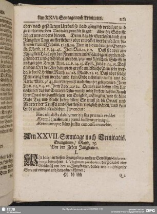 Am XXVII. Sonntage nach Trinitatis