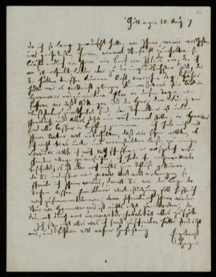 Brief von Christian Gottlob Heyne an Johannes und Franz Riepenhausen, Göttingen, 10.8.1807