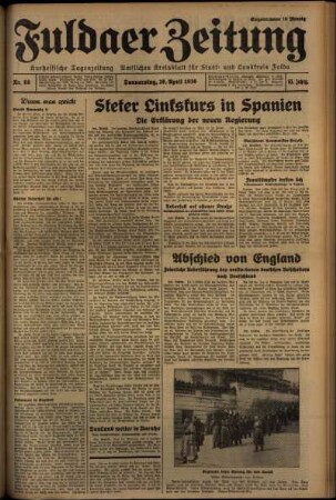 Ausgabe vom Donnerstag, den 16. April 1936.