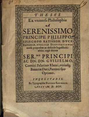 Theses ex universa philosophia