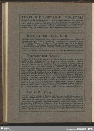 Heft 5 (Mai 1908)