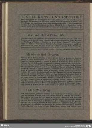 Heft 5 (Mai 1908)