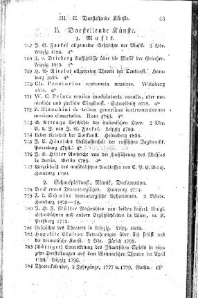 E. Darstellende Künste.
