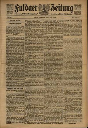 Erste Ausgabe vom Donnerstag, den 08. Juli 1909.