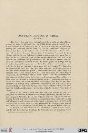 Das Hekatompedon in Athen