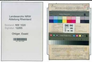 Entnazifizierung Ewald Ohliger , geb. 17.06.1889 (Anwalt)