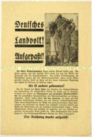 Aufruf der Deutschnationalen Volkspartei zur Reichstagswahl am 6. November 1932