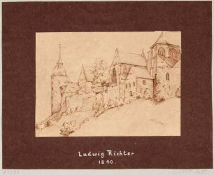 Die Albrechtsburg in Meißen von Norden, links der Bischofturm, rechts der Chor des Domes