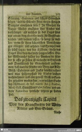 Das zwanzigste Capitel Von den Kranckheiten der Wein-Kelterer und Bier-Bräuer