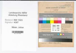 Entnazifizierung Julius Meier , geb. 28.07.1891 (Zollinspektor)