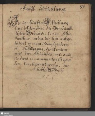 Fünffte Abtheilung. die Herrschaftlichen Gebäude