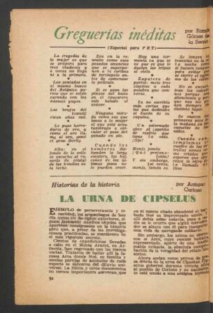 La urna de Cipselus : Historias de la historia