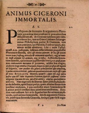 Animus Ciceroni immortalis
