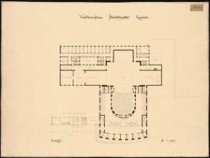 Staatstheater Kassel: (Lichtpause von Inv.Nr. 35766): Grundriss Parkett 1:200