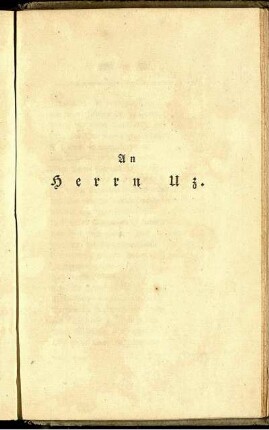 An Herrn Uz.