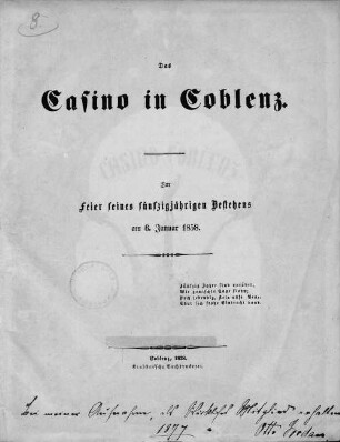 Casino Coblenz : 1808 - 1858