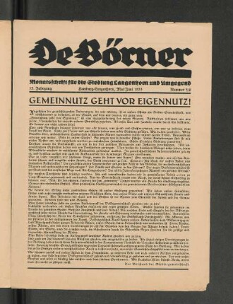 Gemeinnutz geht vor Eigennutz!