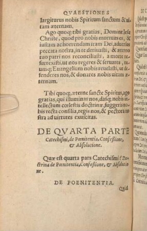 De Qvarta Parte Catechismi, de Poenitentia, Confeßione, et Absolutione.