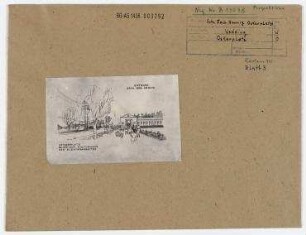 Schaubild: Kolonie Schillerhöhe ("Blick auf Kulturhaus der Elektroarbeiter"). Berlin, Wedding, Oskarplatz (seit 1958 Louise-Schroeder-Platz)