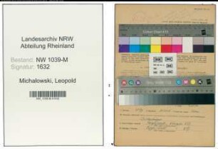 Entnazifizierung Leopold Michalowski , geb. 26.03.1901 (Filmvorfuehrer)