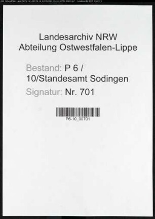 Sterberegister Standesamt Herne-Sodingen (III)